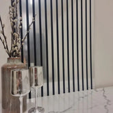 Metallic Chrome Acoustic Slatted Wall Panels – Luxury Soundproof Panel
