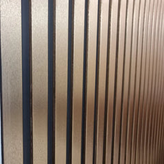 Gold/Black PVC Slatted Wall Panels UK – Waterproof Decorative Wood Effect Finish