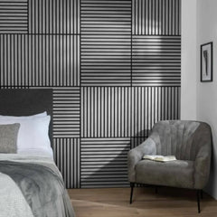Ash Grey Wooden Acoustic Wall Panels – 60cm x 60cm Wall Cladding uk