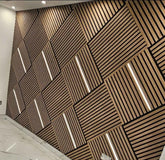 Light Oak Wooden Acoustic Wall Panels – 60cm x 60cm Wall Cladding UK