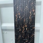 Black & Gold PVC Slatted Wall Panels – Waterproof Wood Effect Finish
