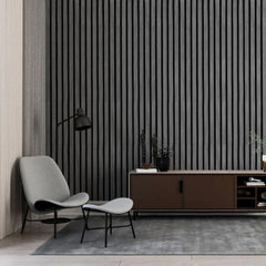 Black Premium Acoustic Wall Panels UK – Wooden 60×240cm Design