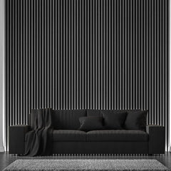Black Premium Acoustic Wall Panels UK – Wooden 60×240cm Design