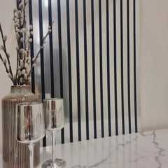 Metallic Chrome Acoustic Slatted Wall Panels – Luxury Soundproof Panel