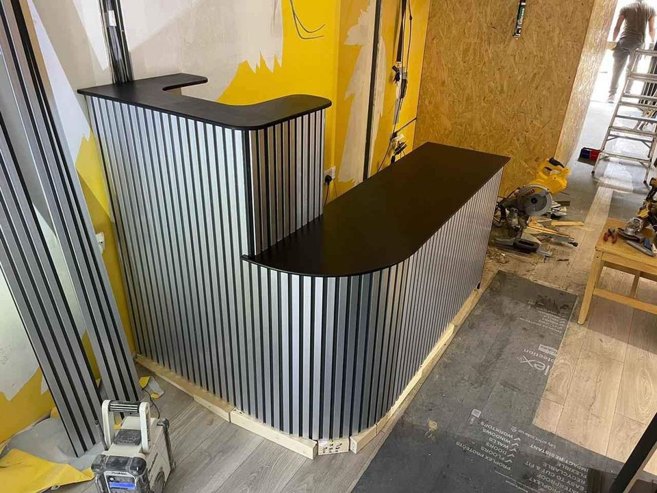 Chrome/Black PVC Slatted Wall Panels UK – Waterproof Decorative Wood Effect Finish