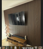 Dark Oak PVC Slatted Wall Panels UK – Waterproof Decorative Wood Effect Finish