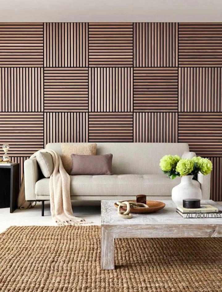 Light Oak Wooden Acoustic Wall Panels UK – 60cm x 60cm Soundproof Wall Cladding UK