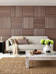 Light Oak Wooden Acoustic Wall Panels  – 60cm x 60cm Wall Cladding UK