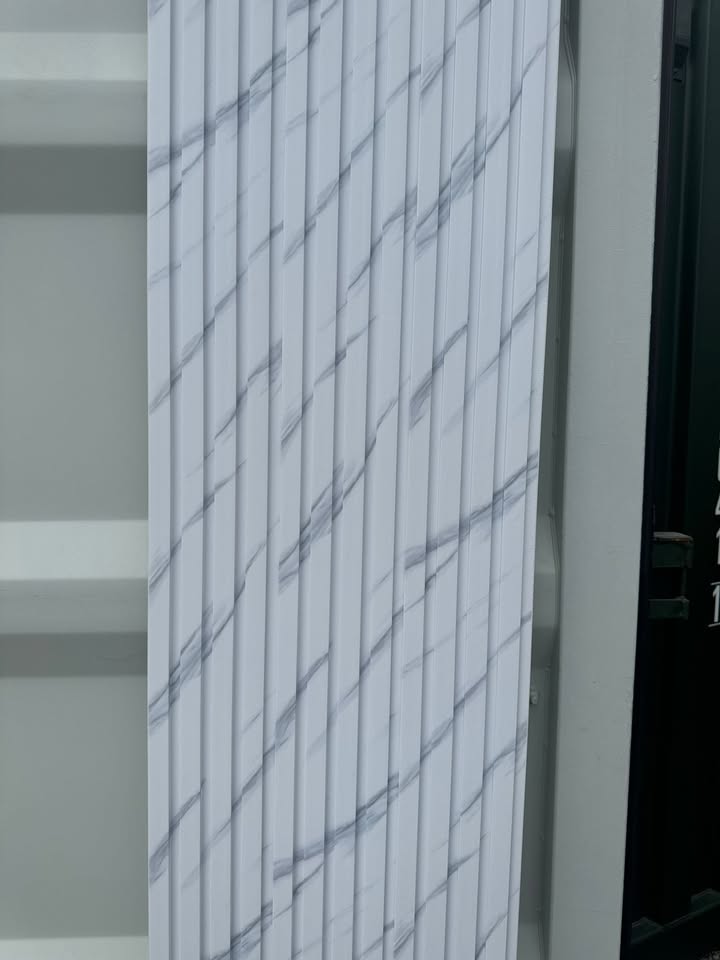 White with Grey Effect PVC Slatted Wall Panels UK – Waterproof Decorative Wood Effect Finish