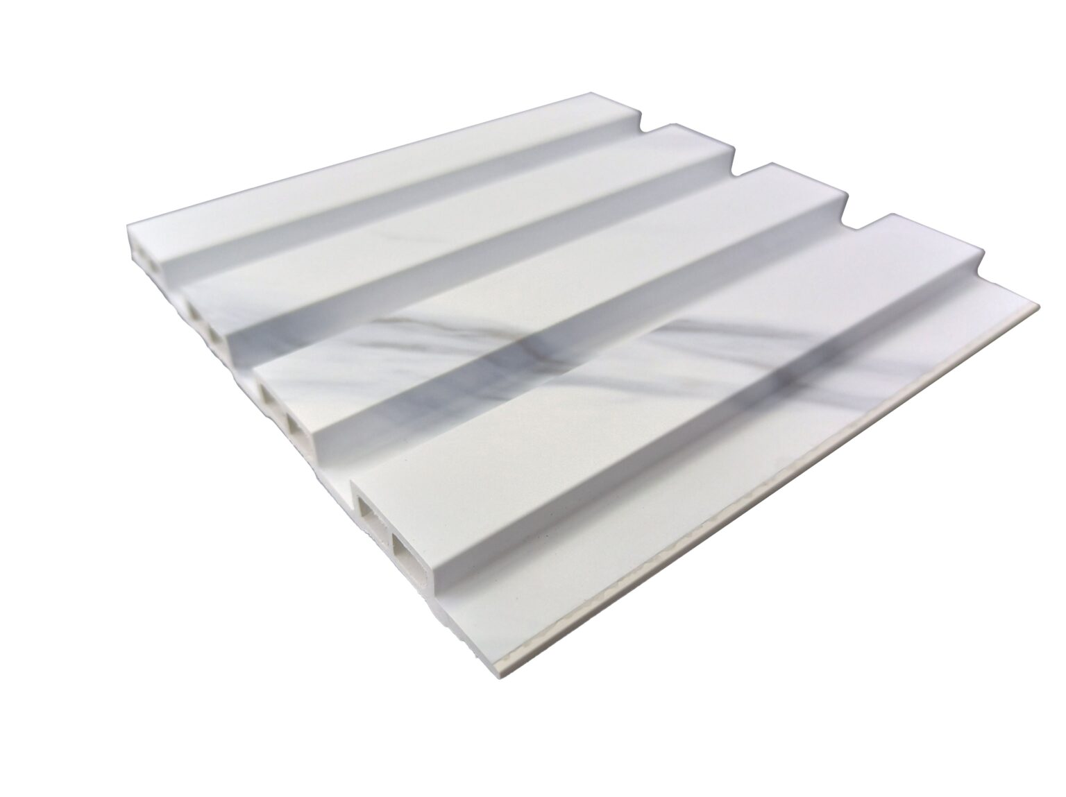 White with Grey Effect PVC Slatted Wall Panels UK – Waterproof Decorative Wood Effect Finish