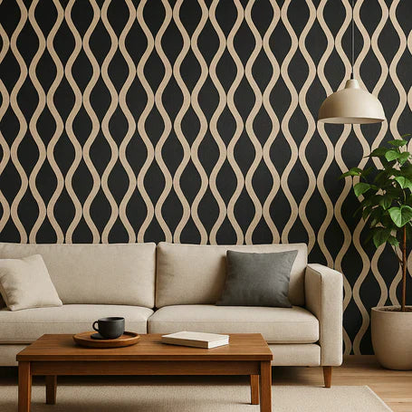 Light Oak Acoustic Waved Wall Panel (60×240cm) – Modern Soundproof HDF Panels UK