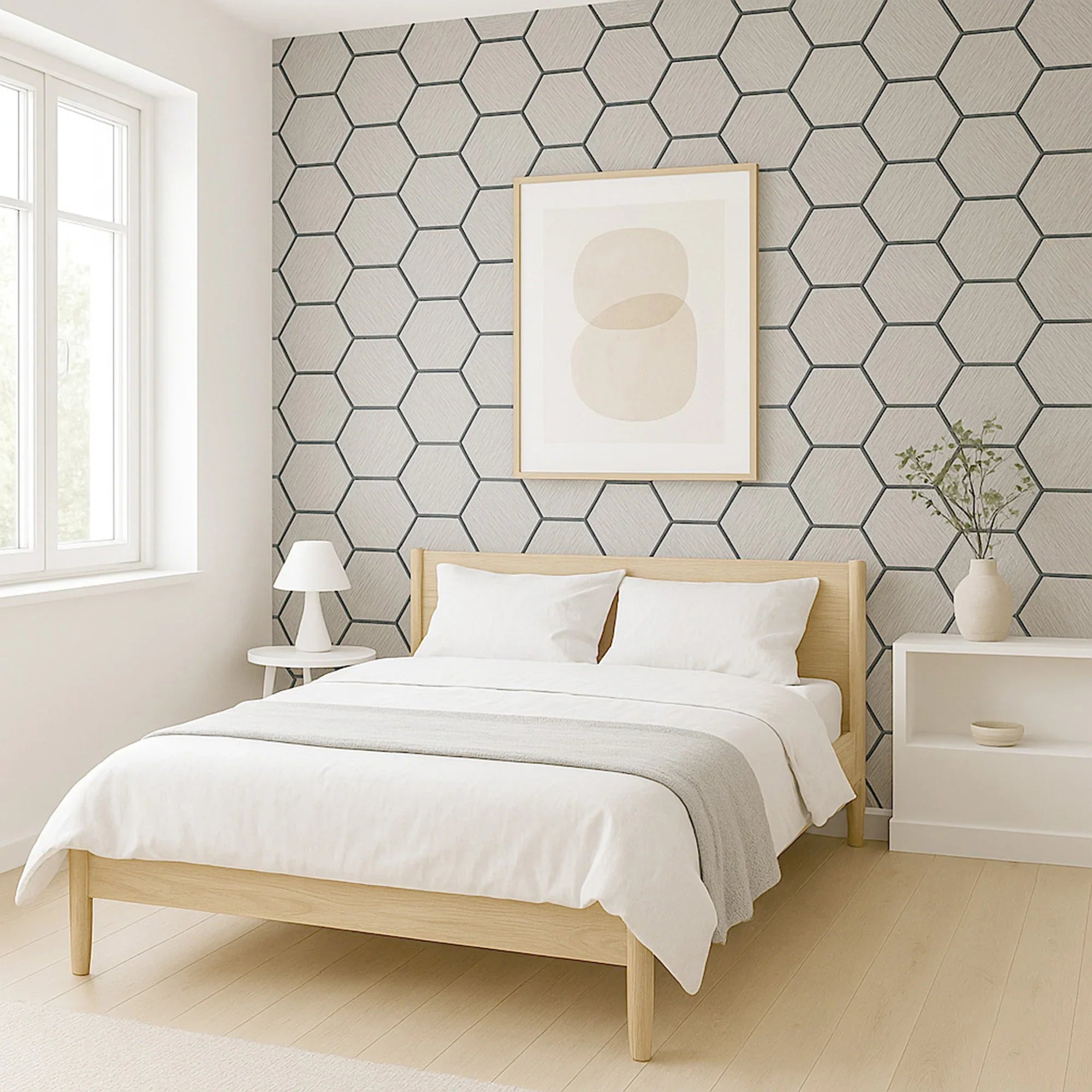 Ash Grey Hexagon Wood Wall Panels – Modern Decorative Wall Cladding for UK Homes & Offices