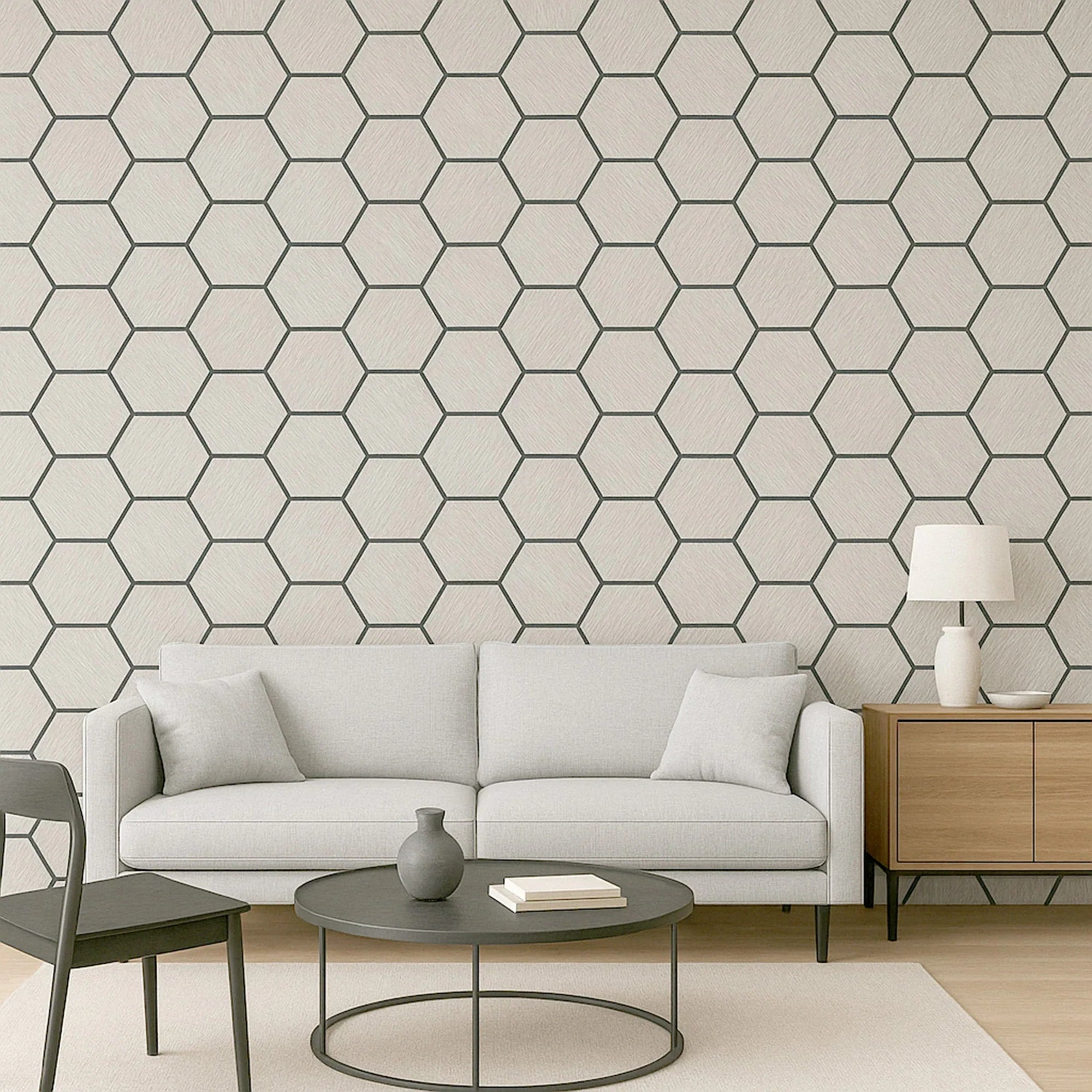 Ash Grey Hexagon Wood Wall Panels – Modern Decorative Wall Cladding for UK Homes & Offices
