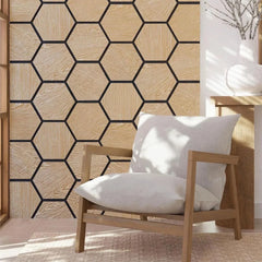 Light Oak Hexagon Wood Wall Panels – Modern Decorative Wall Cladding for UK Homes & Offices