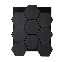 Charcoal/Black Hexagon Wood Wall Panels – Modern Decorative Wall Cladding for UK Homes & Offices