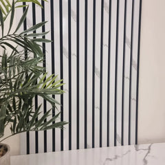 White Marble Grey effect Acoustic Slatted Wall Panels – Luxury Panels