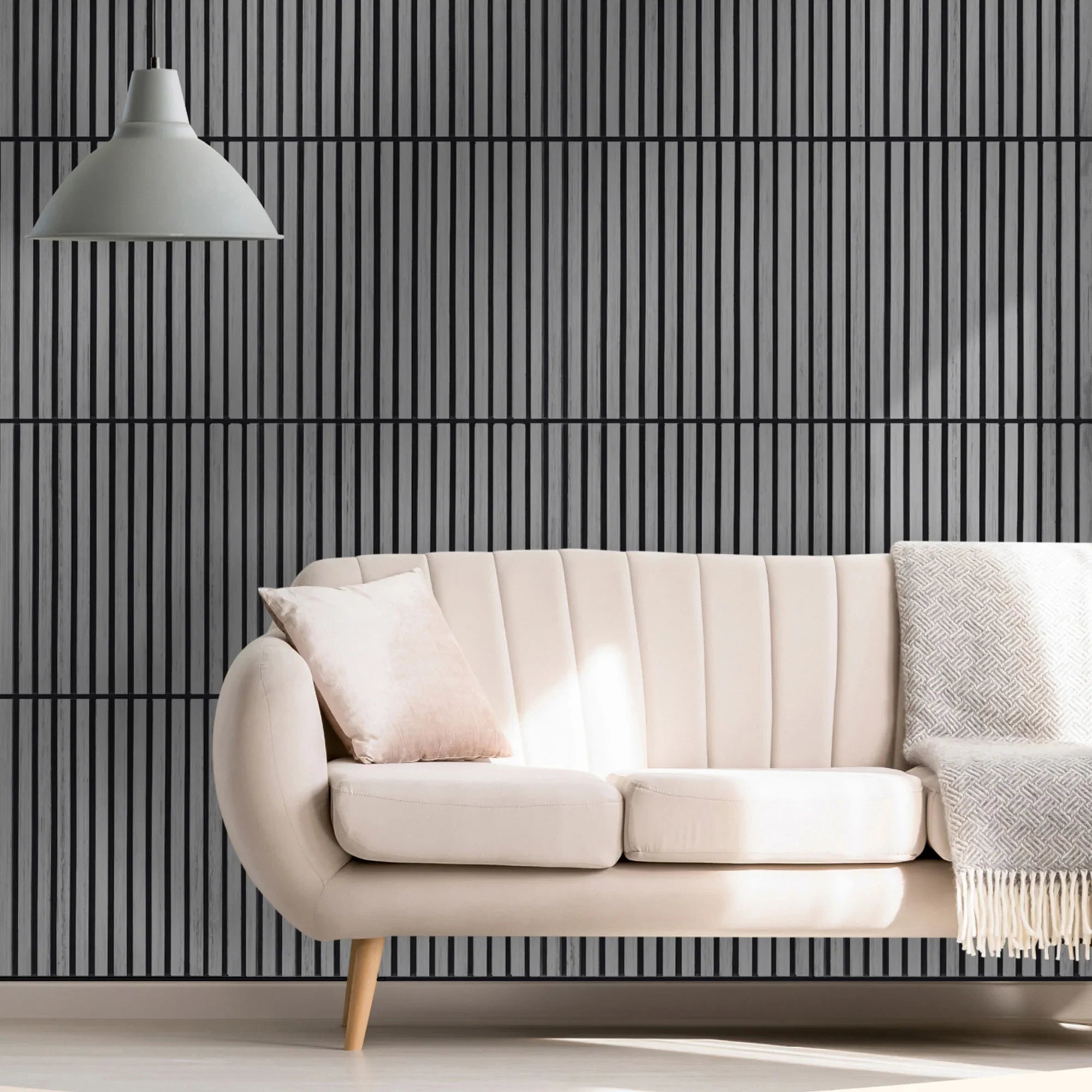 Ash Grey Wooden Acoustic Wall Panels UK – 60cm x 60cm Soundproof Wall Cladding UK