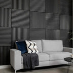 Charcoal Wooden Acoustic Wall Panels UK – 60cm x 60cm Soundproof Wall Cladding UK