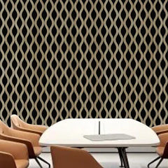 Dark Oak Acoustic Waved Wall Panel (60×240cm) – Modern Soundproof HDF Panels UK