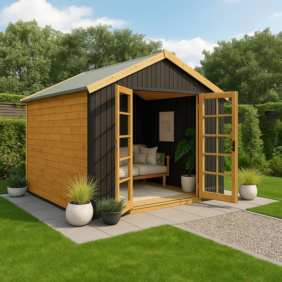 Black PVC Exterior Wall Panels (290cm)– Weatherproof Outdoor & Garden Wall Cladding UK (2 Pcs)
