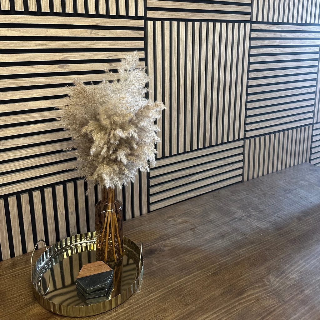 Light Oak Wooden Acoustic Wall Panels UK – 60cm x 60cm Soundproof Wall Cladding UK