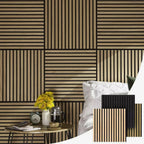 Light Oak Wooden Acoustic Wall Panels UK – 60cm x 60cm Soundproof Wall Cladding UK