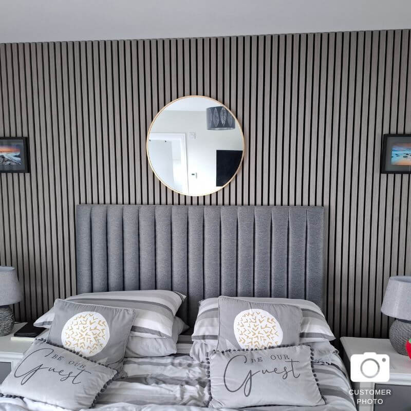 Light Grey Premium Acoustic Wall Panels UK – Wooden 60×240cm Design