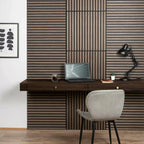 Walnut Wooden Acoustic Wall Panels UK – 60cm x 60cm Soundproof Wall Cladding UK