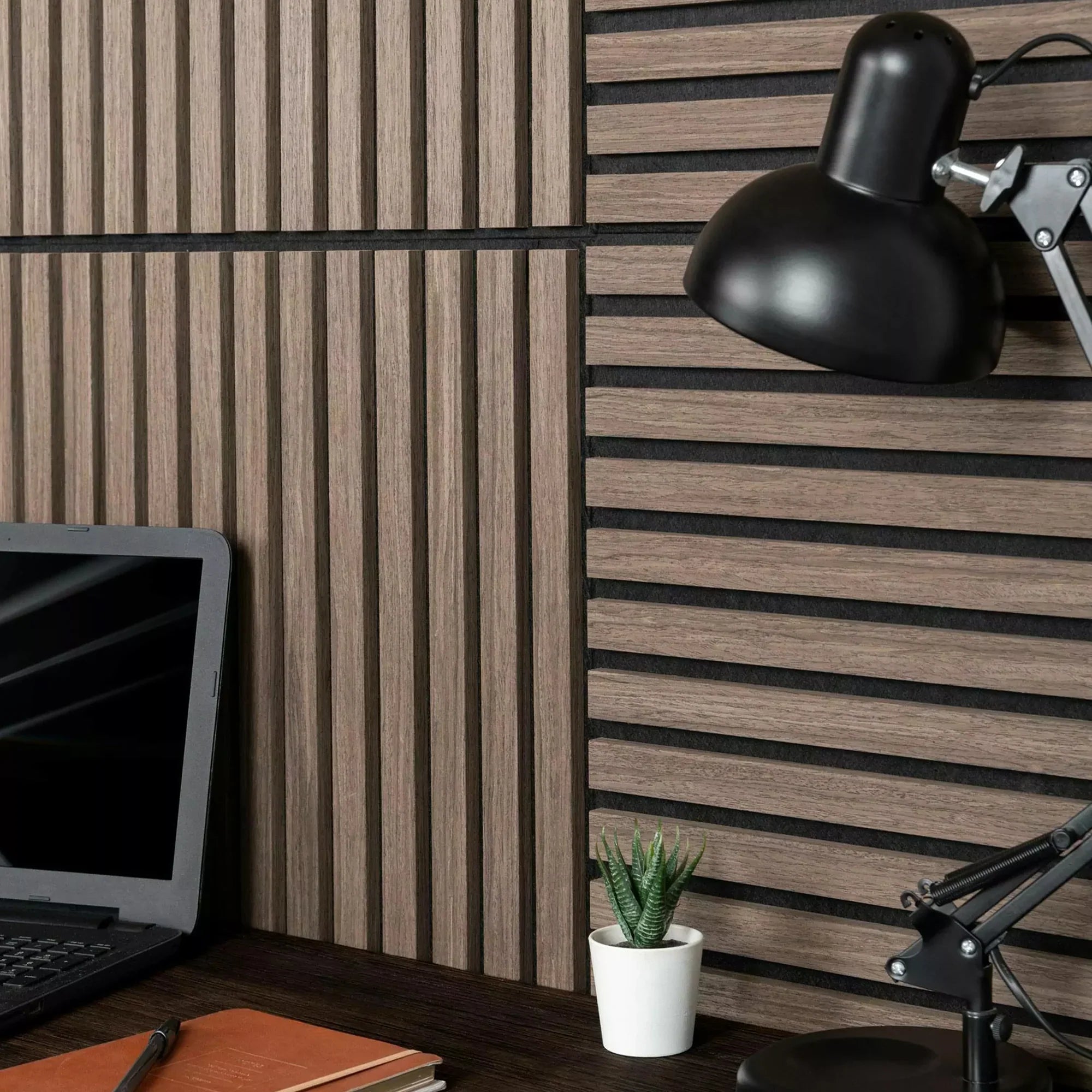 Walnut Wooden Acoustic Wall Panels UK – 60cm x 60cm Soundproof Wall Cladding UK