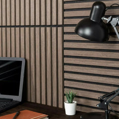 Walnut Wooden Acoustic Wall Panels – 60cm x 60cm Wall Cladding UK