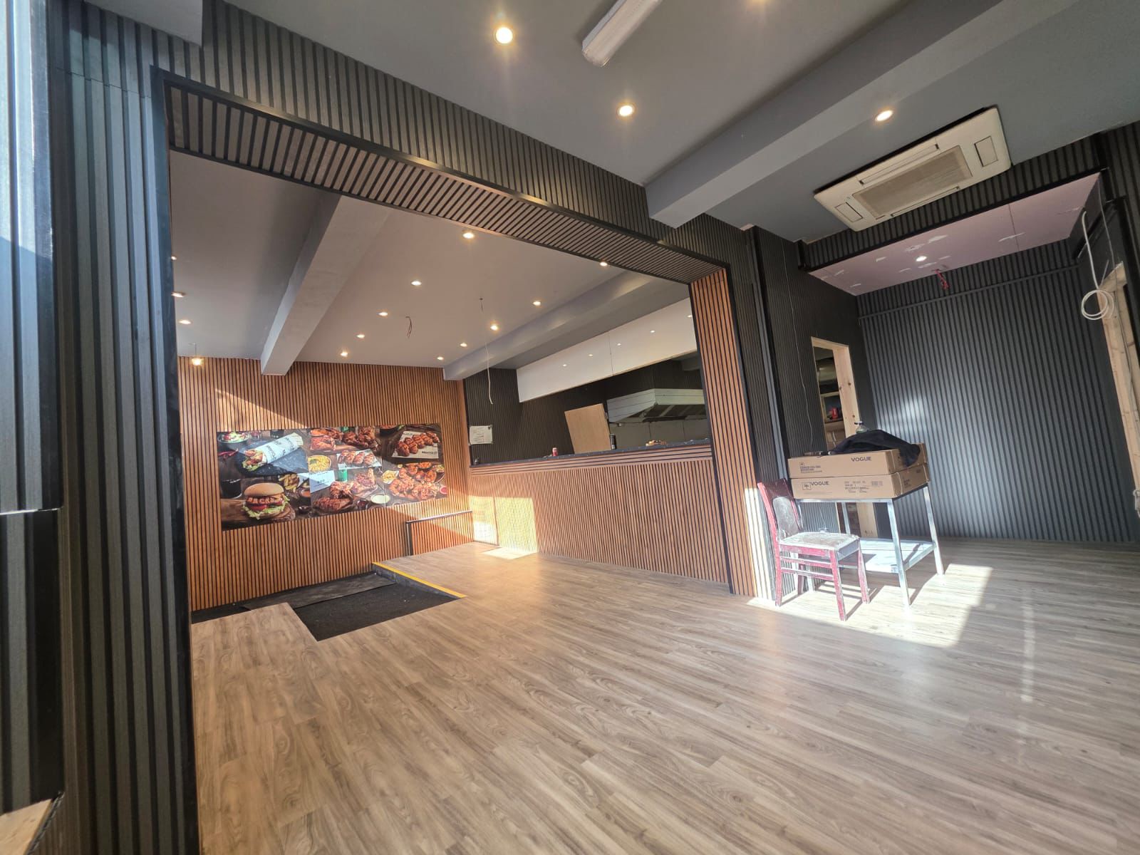 Dark Grey Premium Acoustic Wall Panels UK – Wooden 60×240cm Design