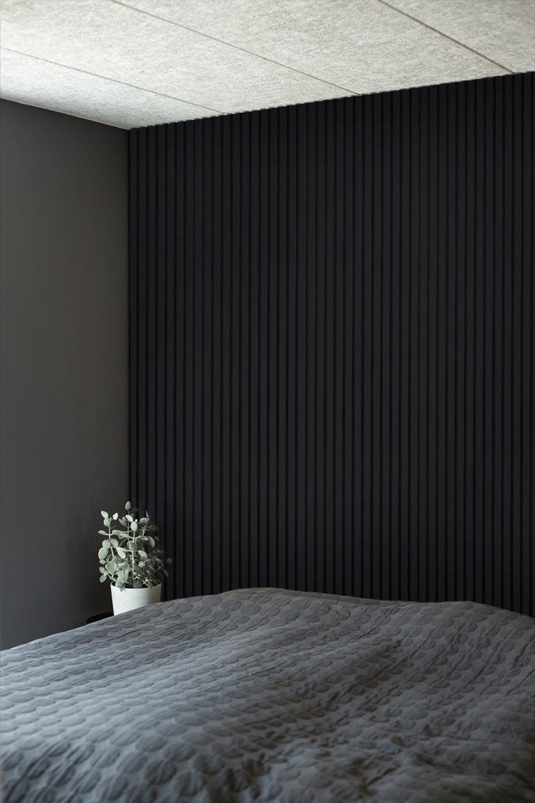 Black Premium Acoustic Wall Panels UK – Wooden 60×240cm Design