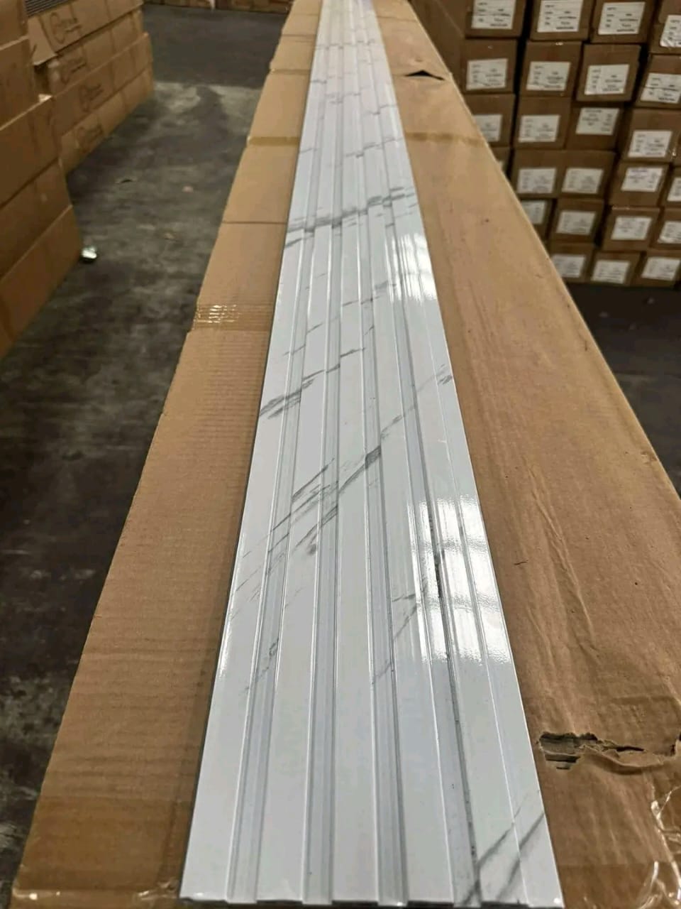 White with Grey Effect PVC Slatted Wall Panels UK – Waterproof Decorative Wood Effect Finish