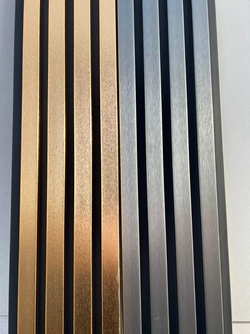 Chrome/Black PVC Slatted Wall Panels UK – Waterproof Decorative Wood Effect Finish