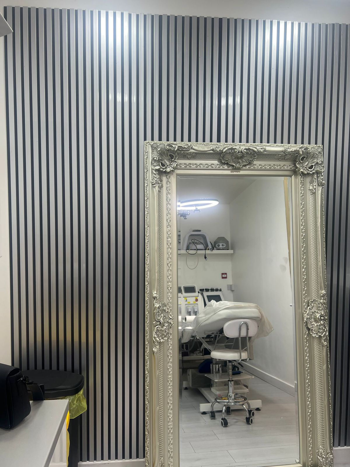 Chrome/Black PVC Slatted Wall Panels UK – Waterproof Decorative Wood Effect Finish