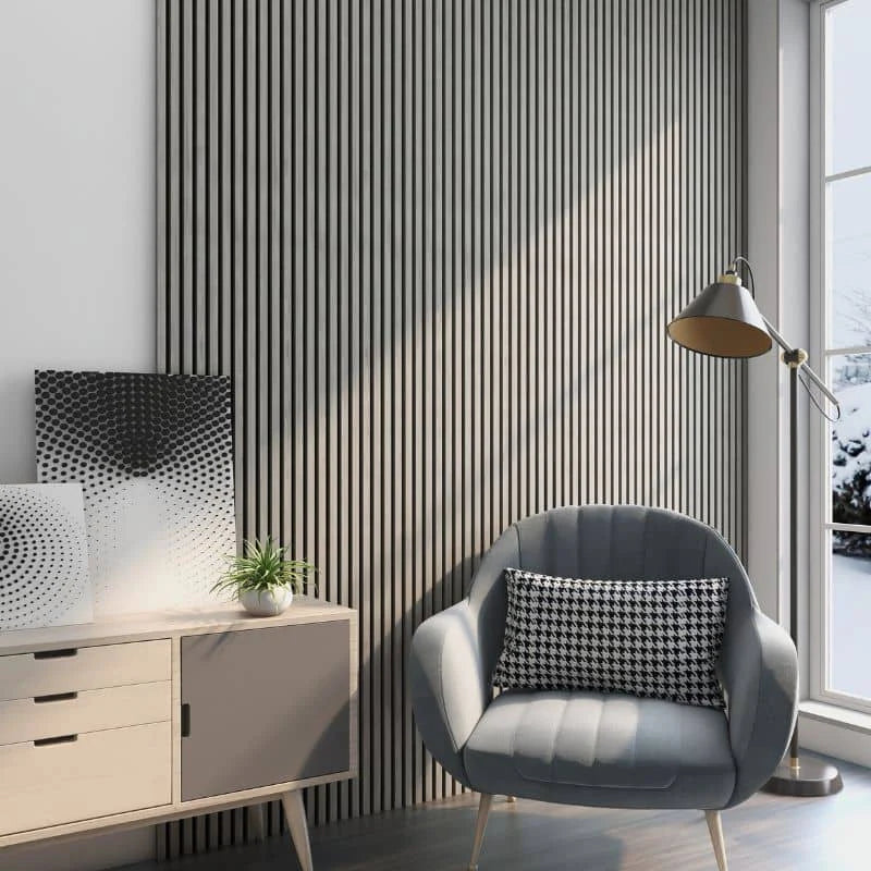 Light Grey Premium Acoustic Wall Panels UK – Wooden 60×240cm Design