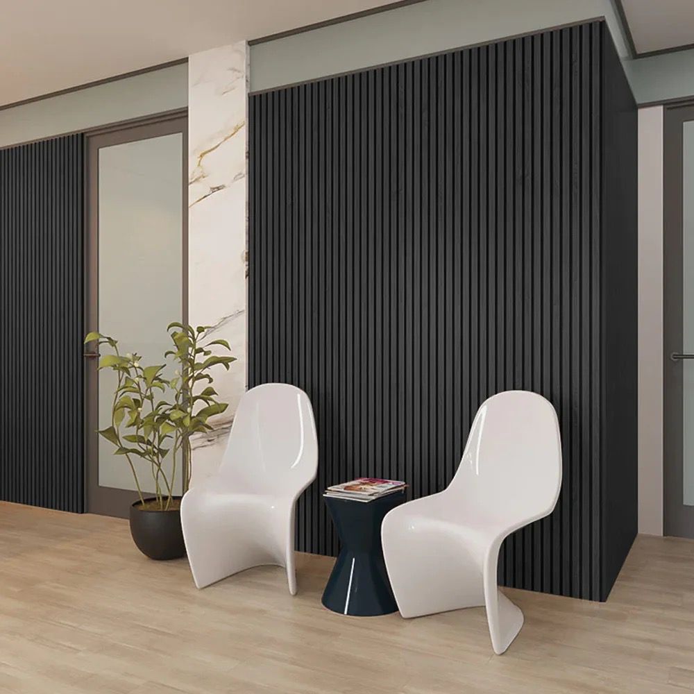 Black Premium Acoustic Wall Panels UK – Wooden 60×240cm Design