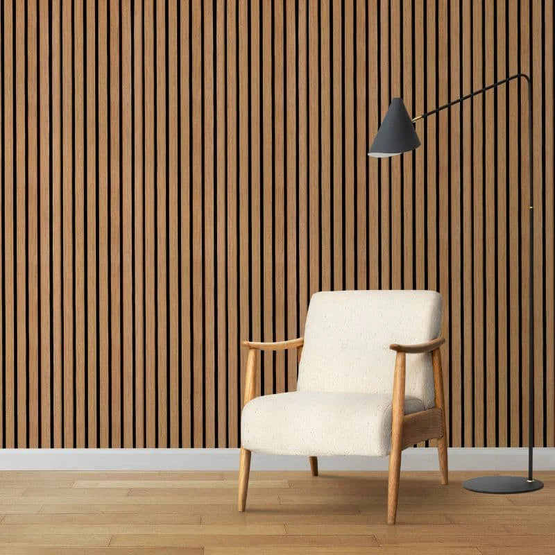 Light Oak(Natural) Premium Acoustic Wall Panels UK – Wooden 60×240cm Design