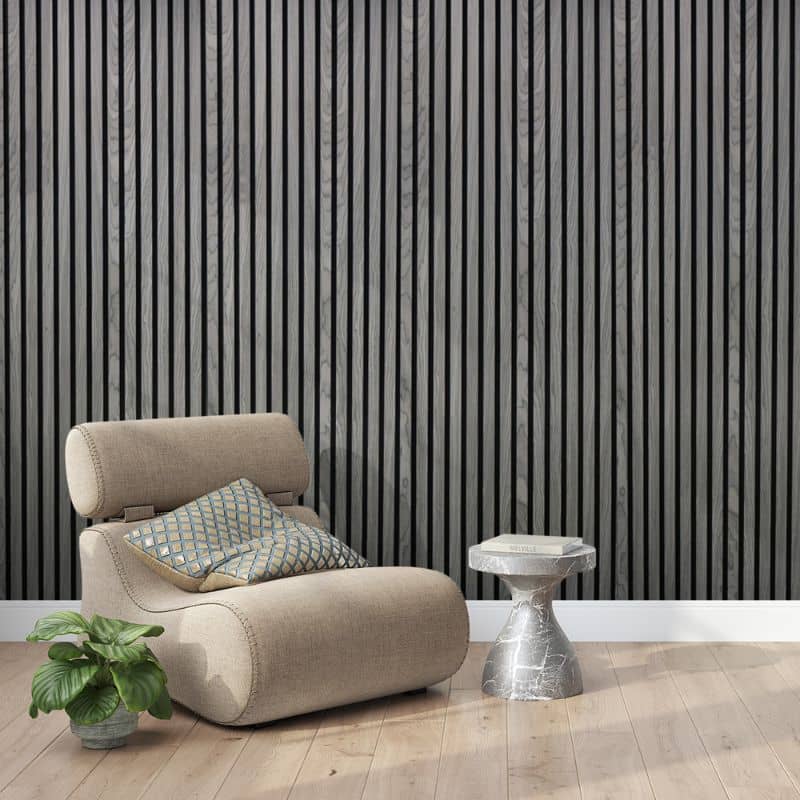 Dark Grey Premium Acoustic Wall Panels UK – Wooden 60×240cm Design